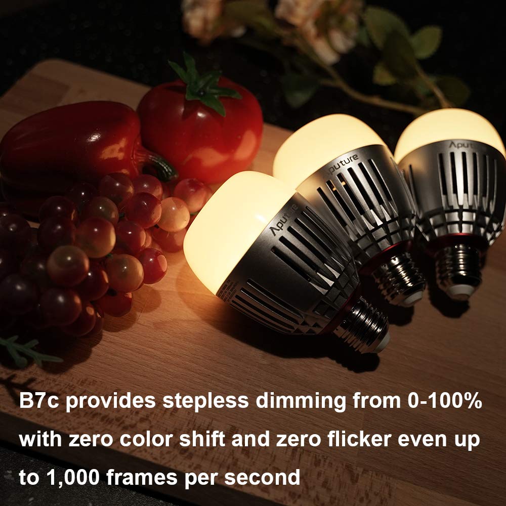 Aputure Accent B7C Smart Led Light Bulbs 7W RGBWW,TLCI 96+ CRI 95+